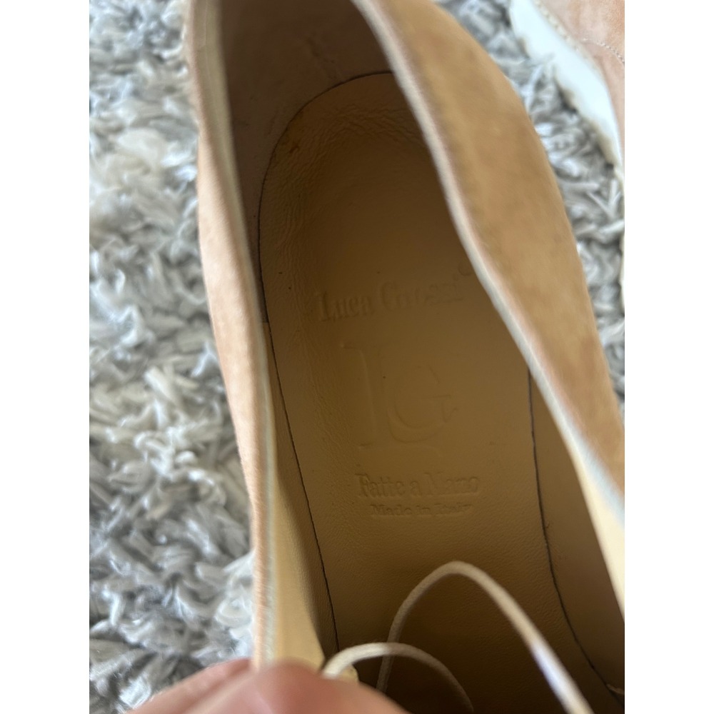 Luca Grossi Barclay Oxford Shoes in Tan with Lace Details sz 38 (US 7.5) - Picture 2 of 4